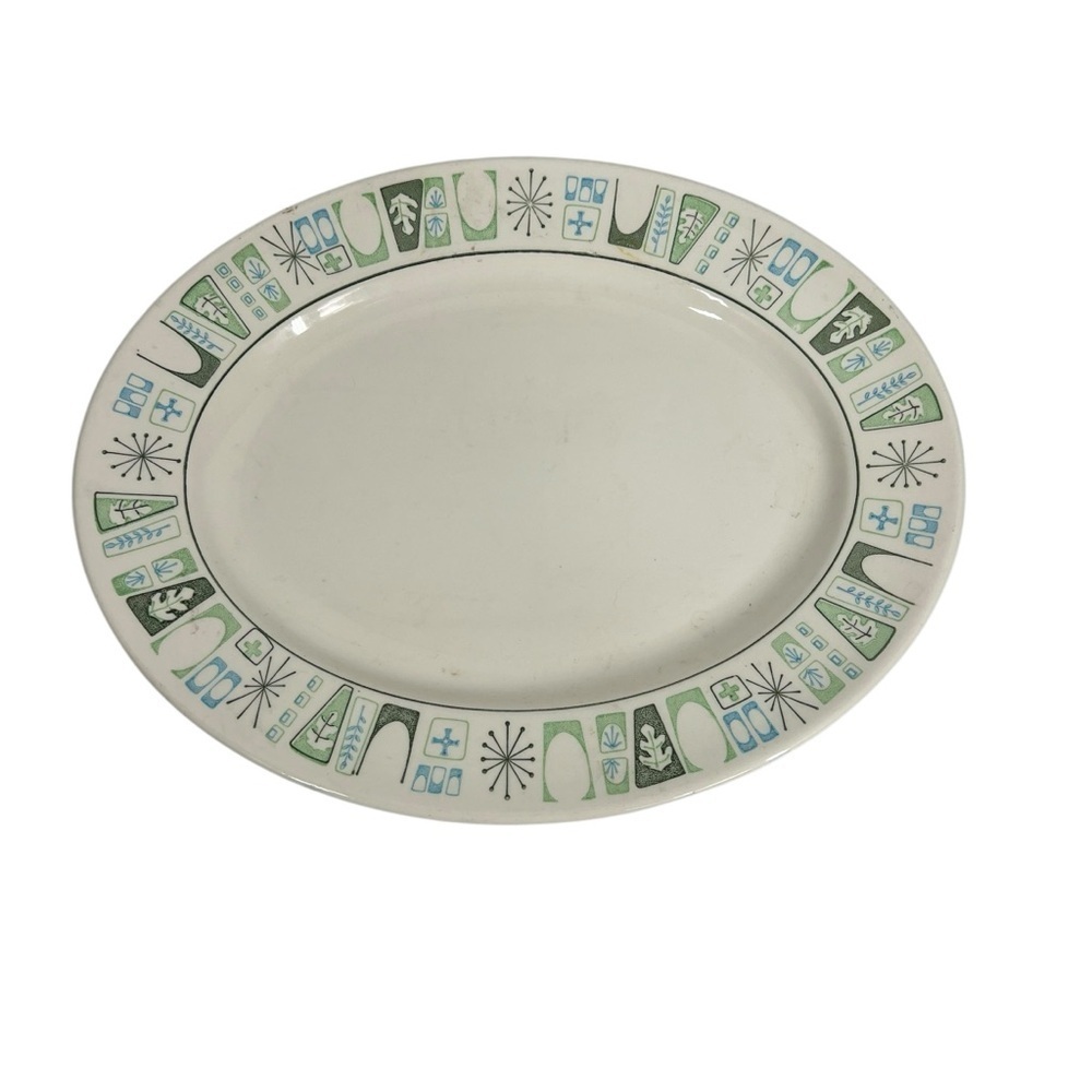 CATHAY by Taylor, Smith & Taylor 13" Oval Serving Platter Atomic Starburst